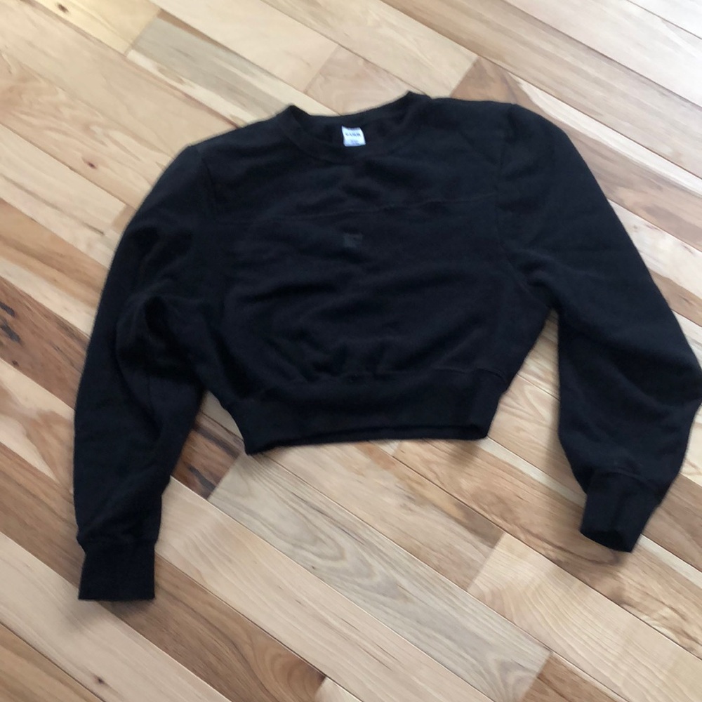 PINK Black Cropped Sweatshirt